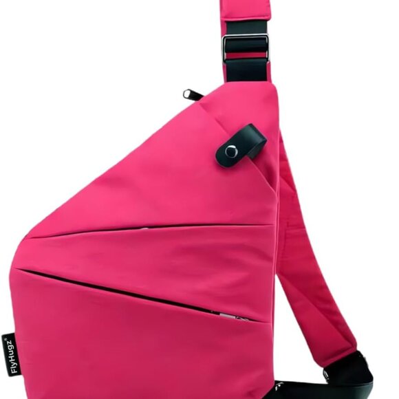 Versatile Water-Resistant Anti-Theft Pink Crossbody Sling Bag - Ideal for Travel - Picture 1 of 5